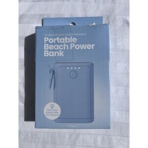Portable Beach Power Bank 6000‎ mAh Battery With Led Indicator Water Resistant